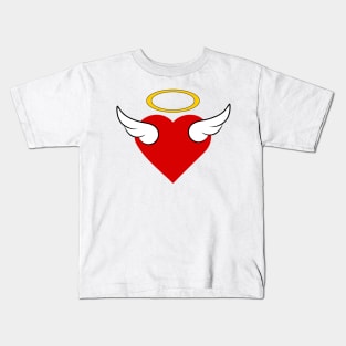 Winged Red Heart 02 White Kids T-Shirt